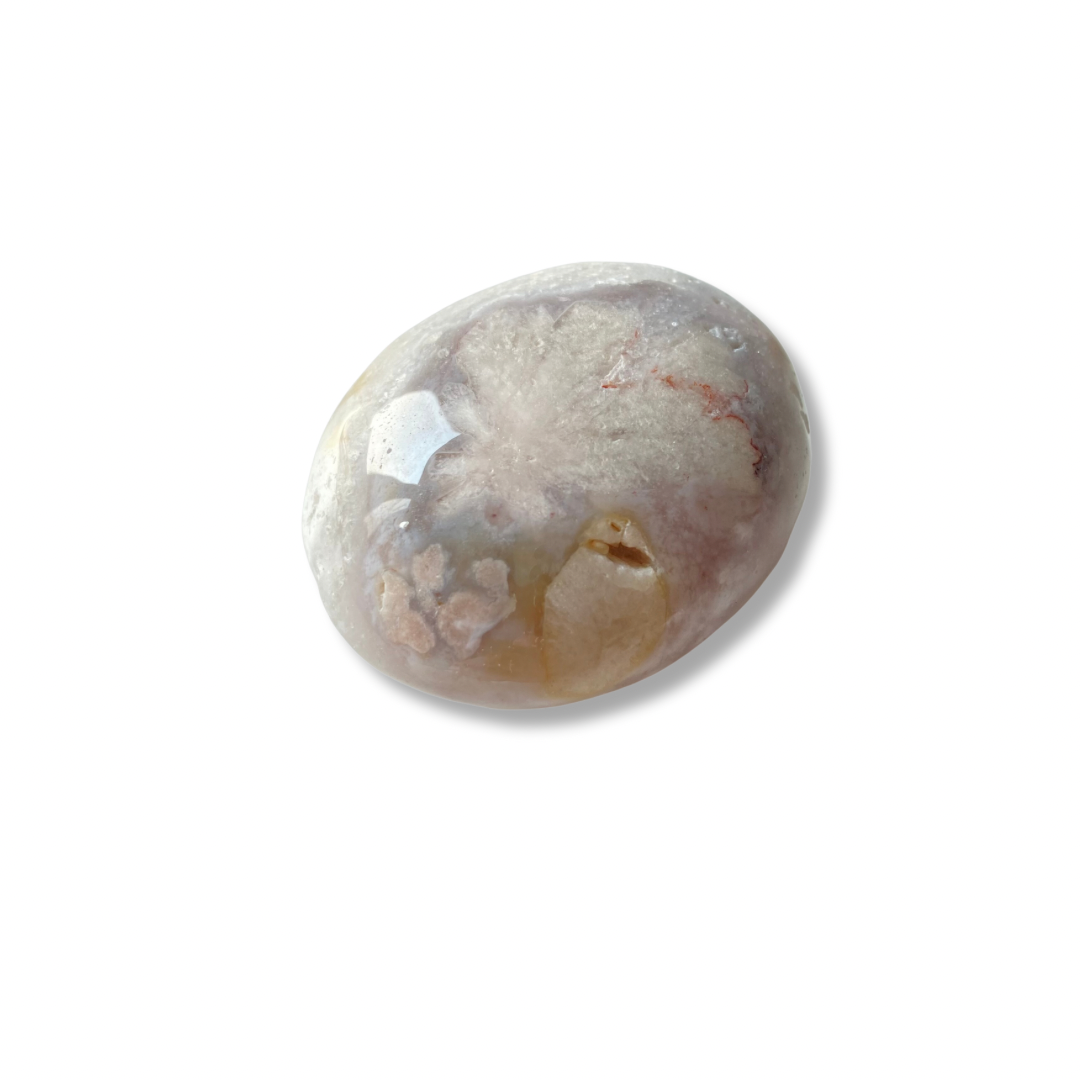 Flower Agate Palm Stone