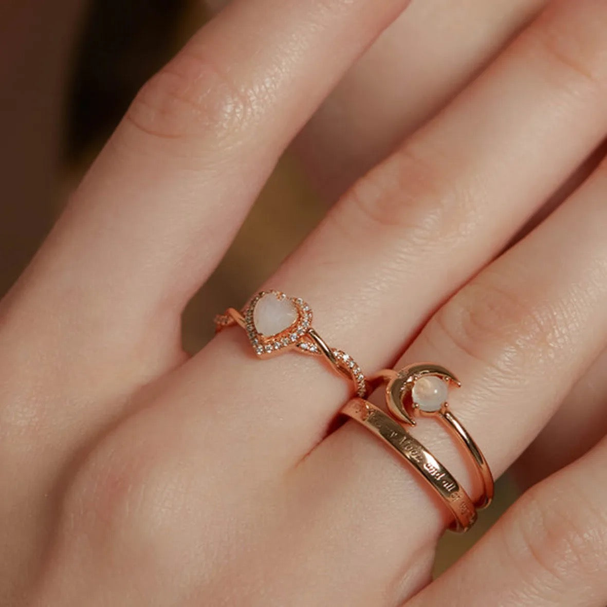 Whimsical Moonstone Ring