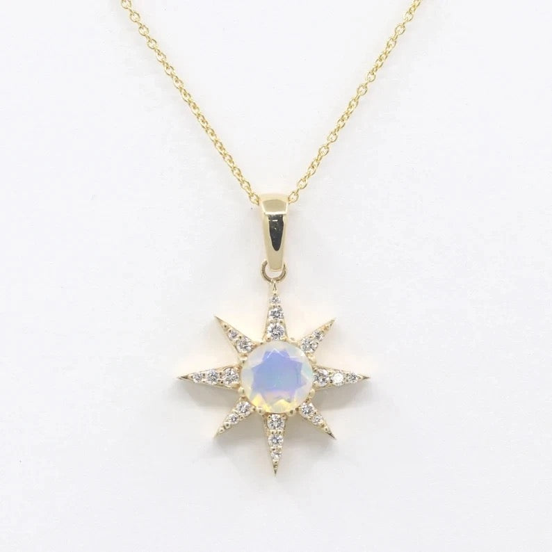 gold vermeil moonstone necklace