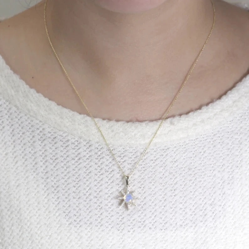 gold vermeil moonstone necklace