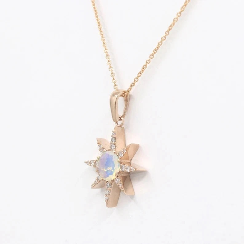 gold vermeil moonstone necklace