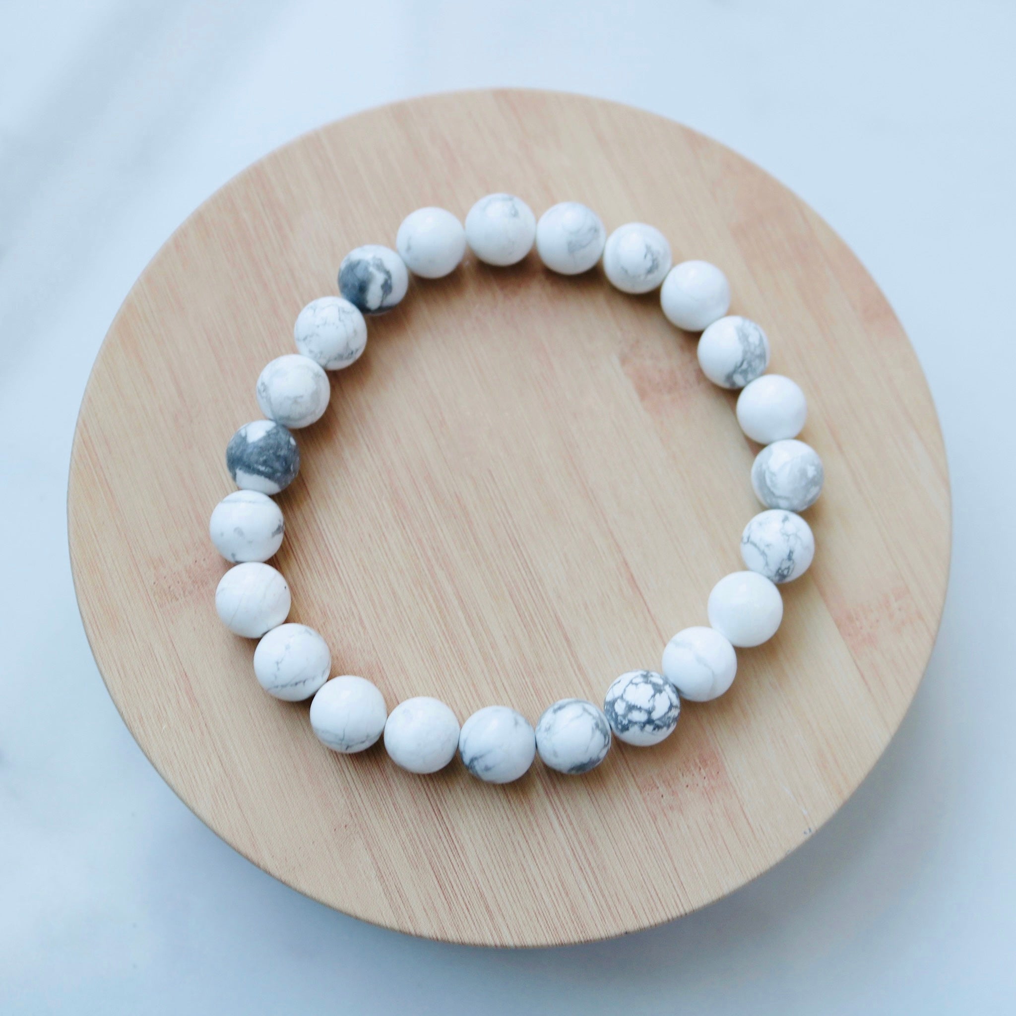 Authentic crystal bracelet made of real howlite beads