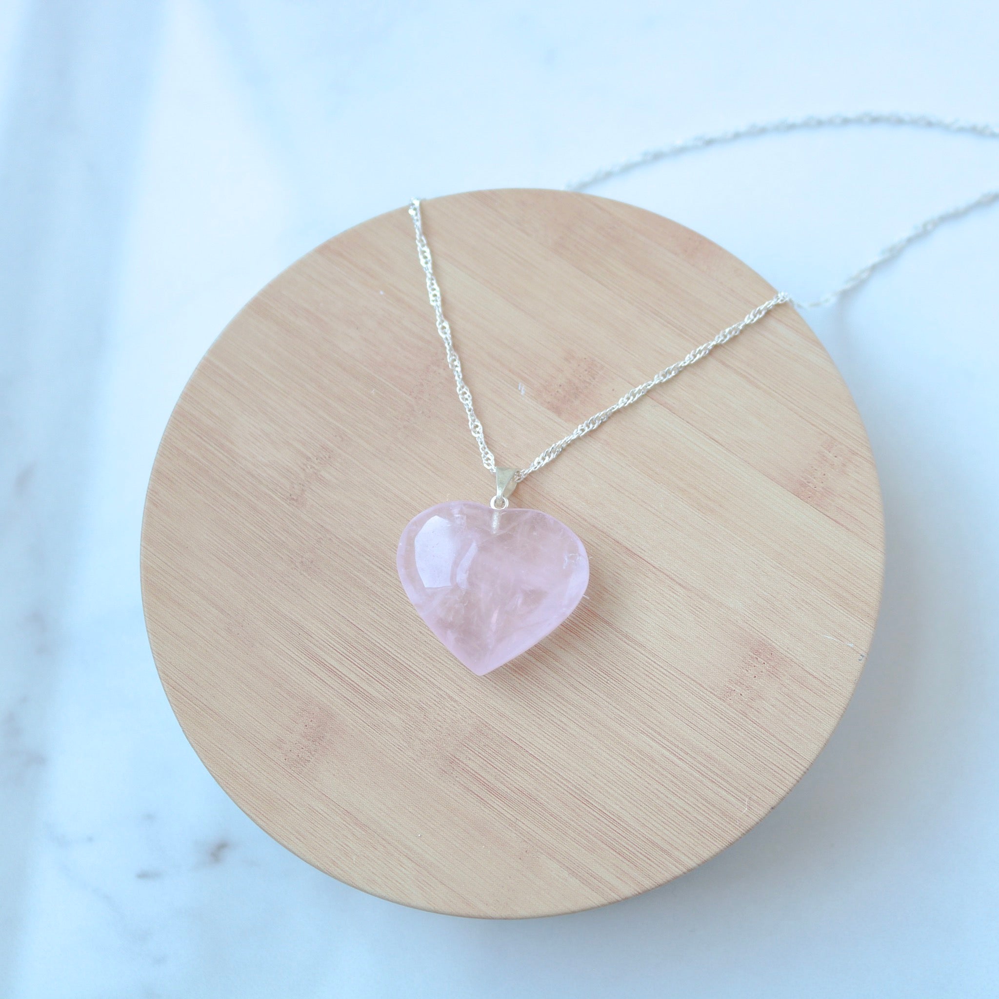 authentic crystal jewelry heart necklace rose quartz 