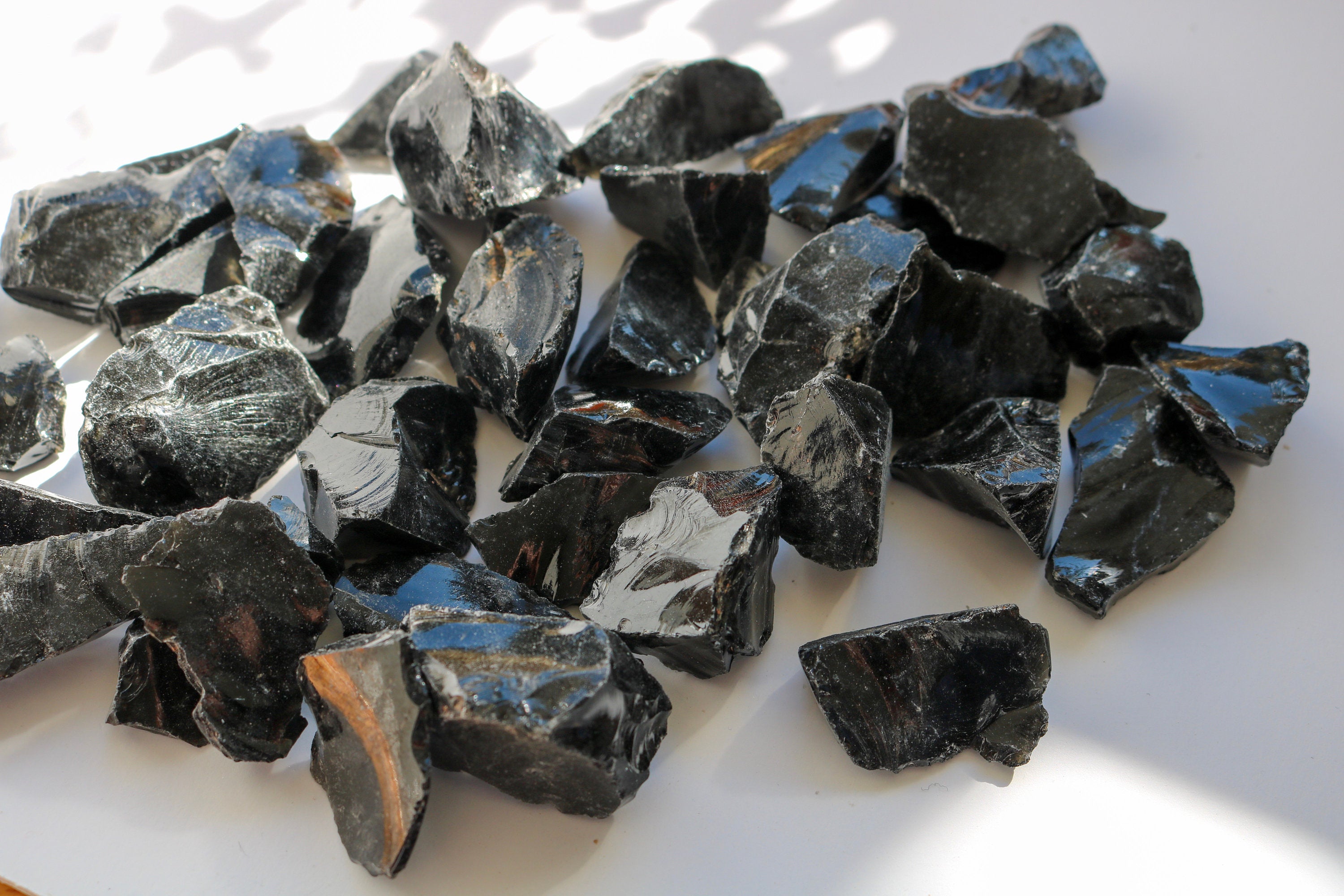 authentic black obsidian crystals