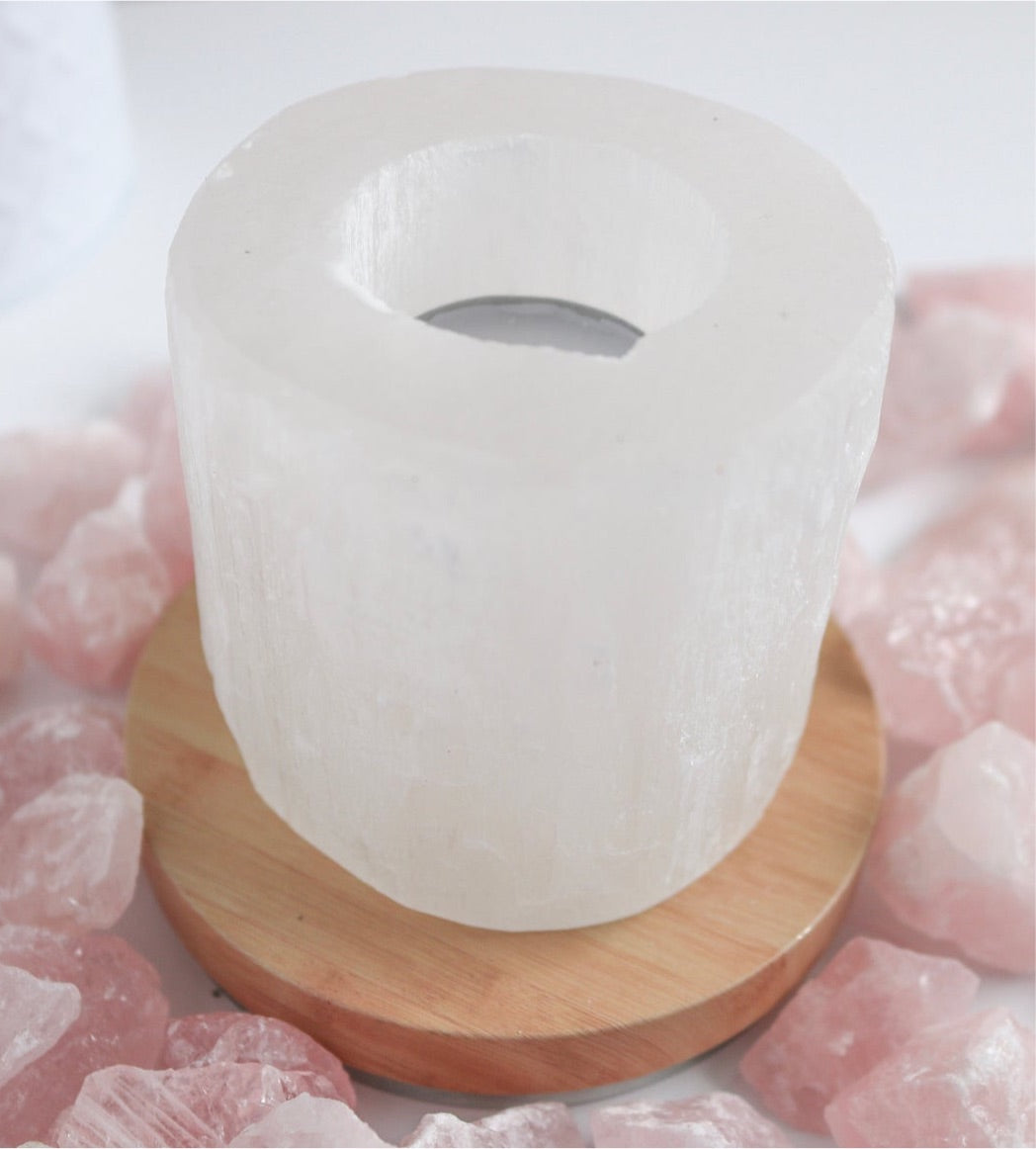 Selenite Energy Cleansing Candle Holder