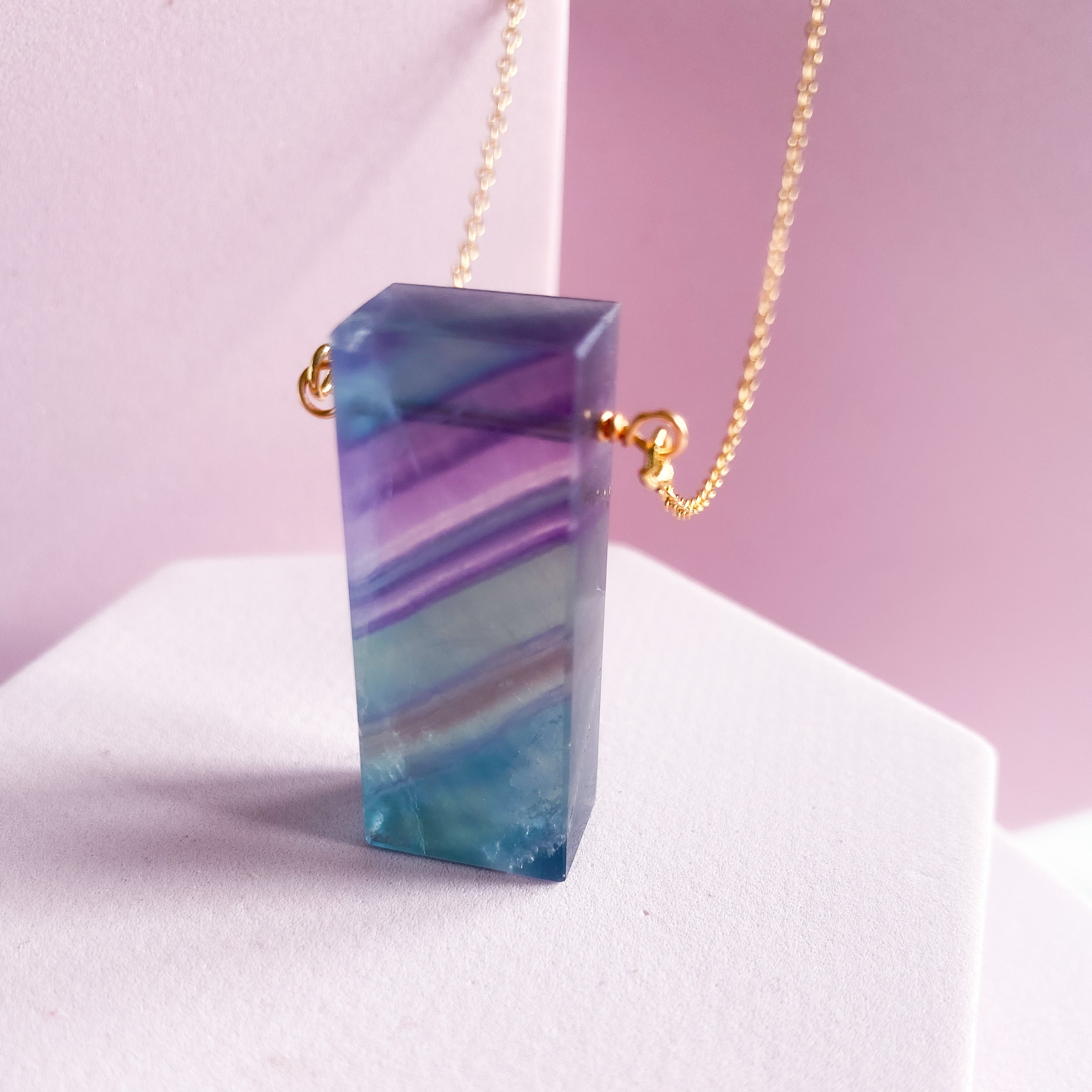 Fluorite Gold Dipped Necklace