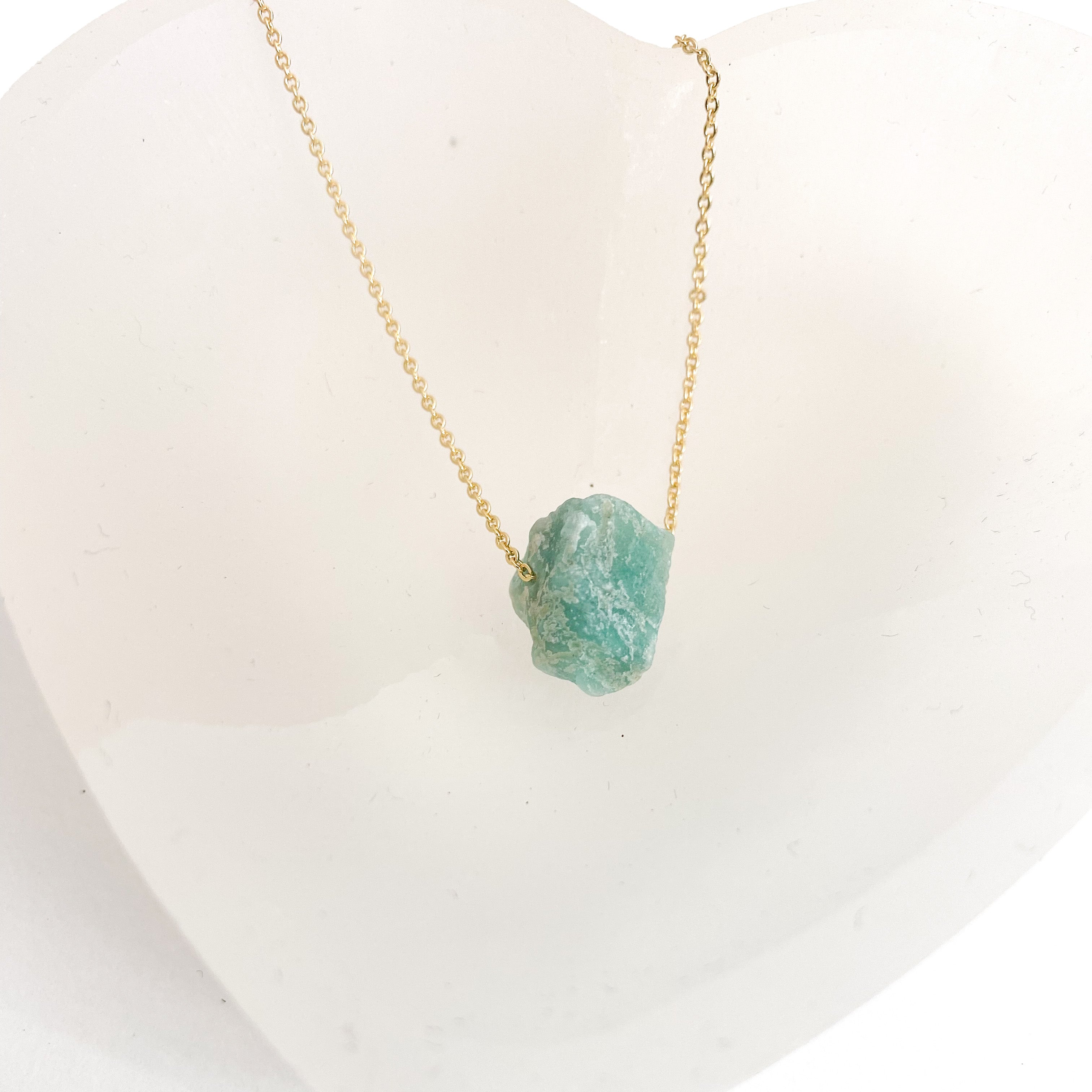 Amazonite 18K Gold Dipped Necklace