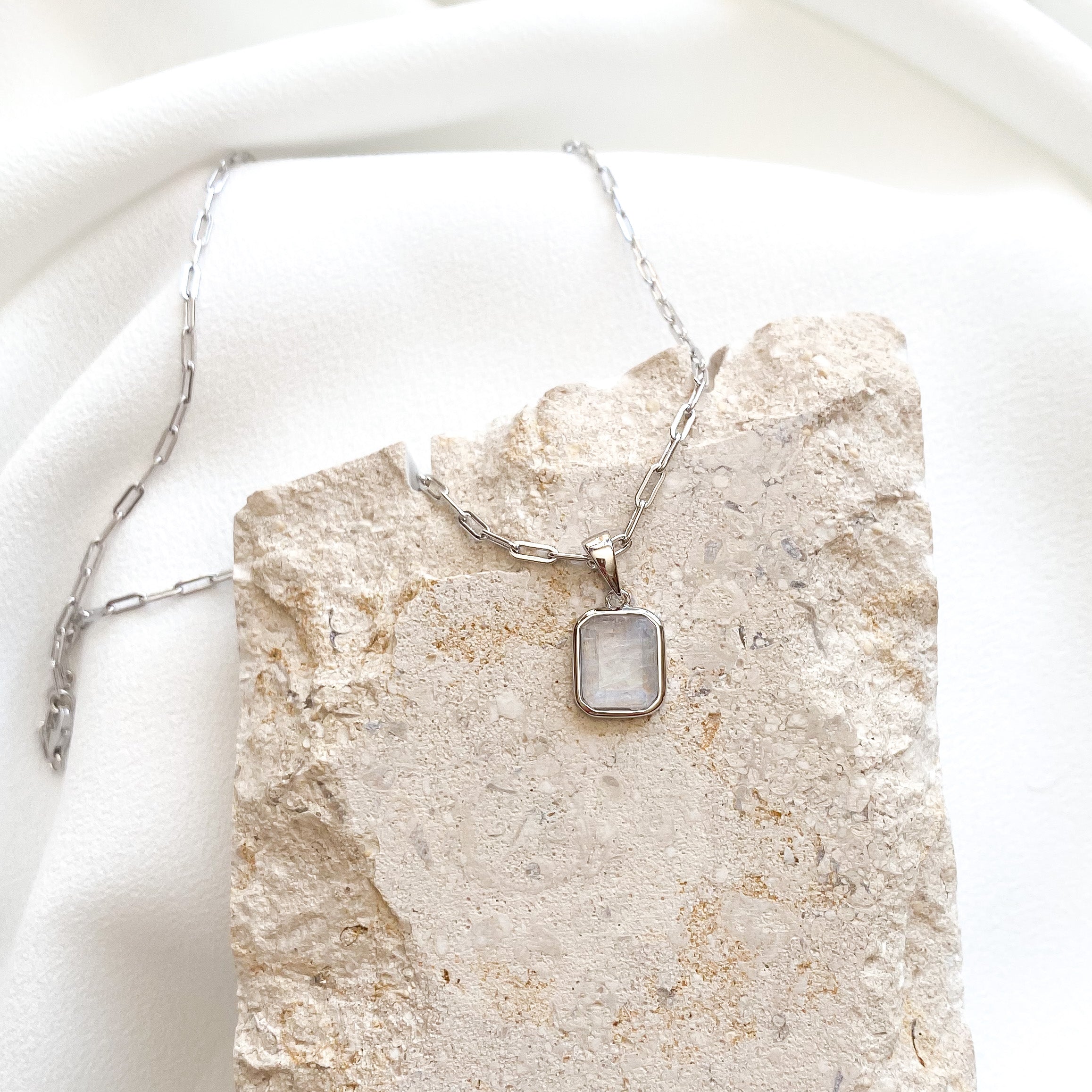 moonstone sterling silver necklace