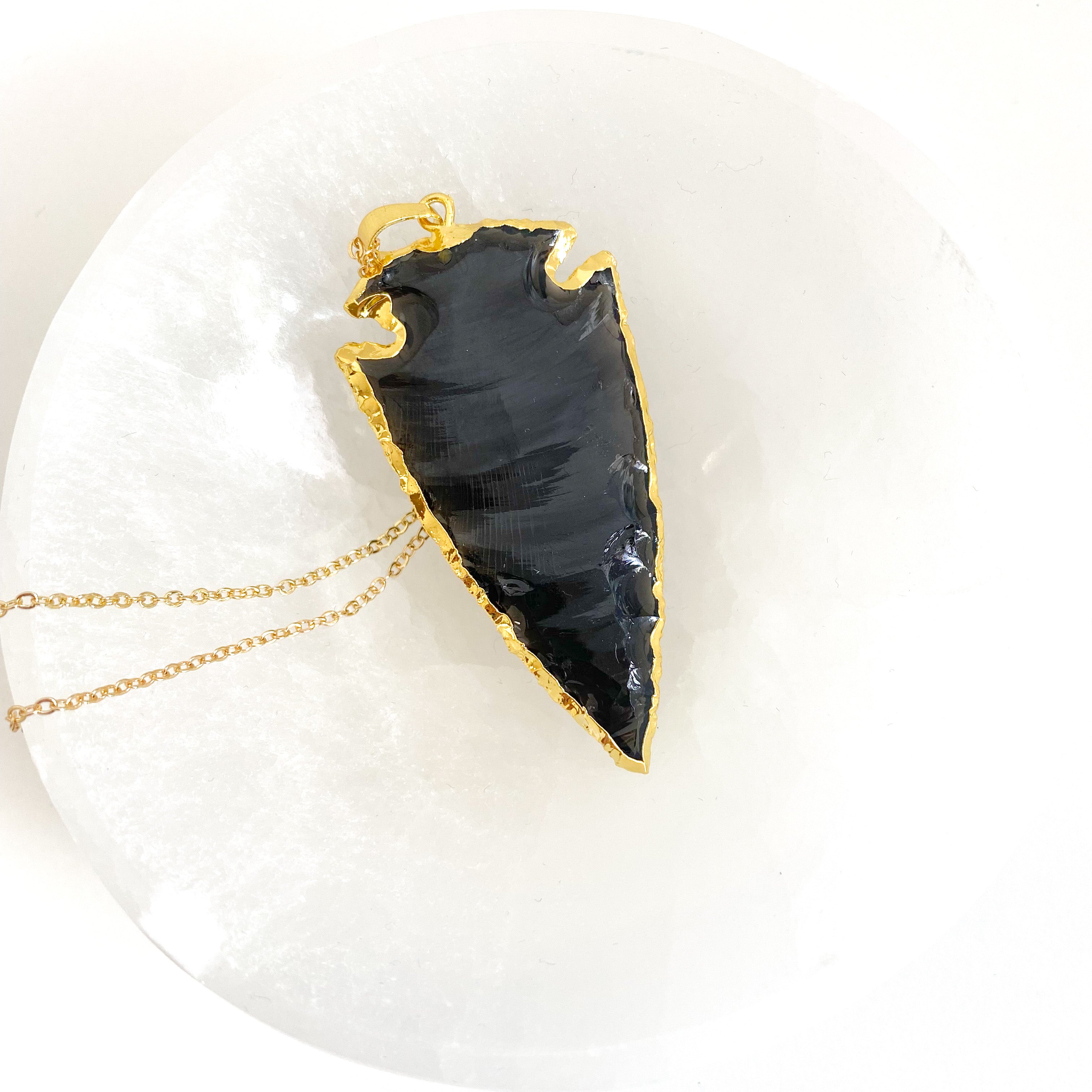 Black Obsidian Crystal Necklace