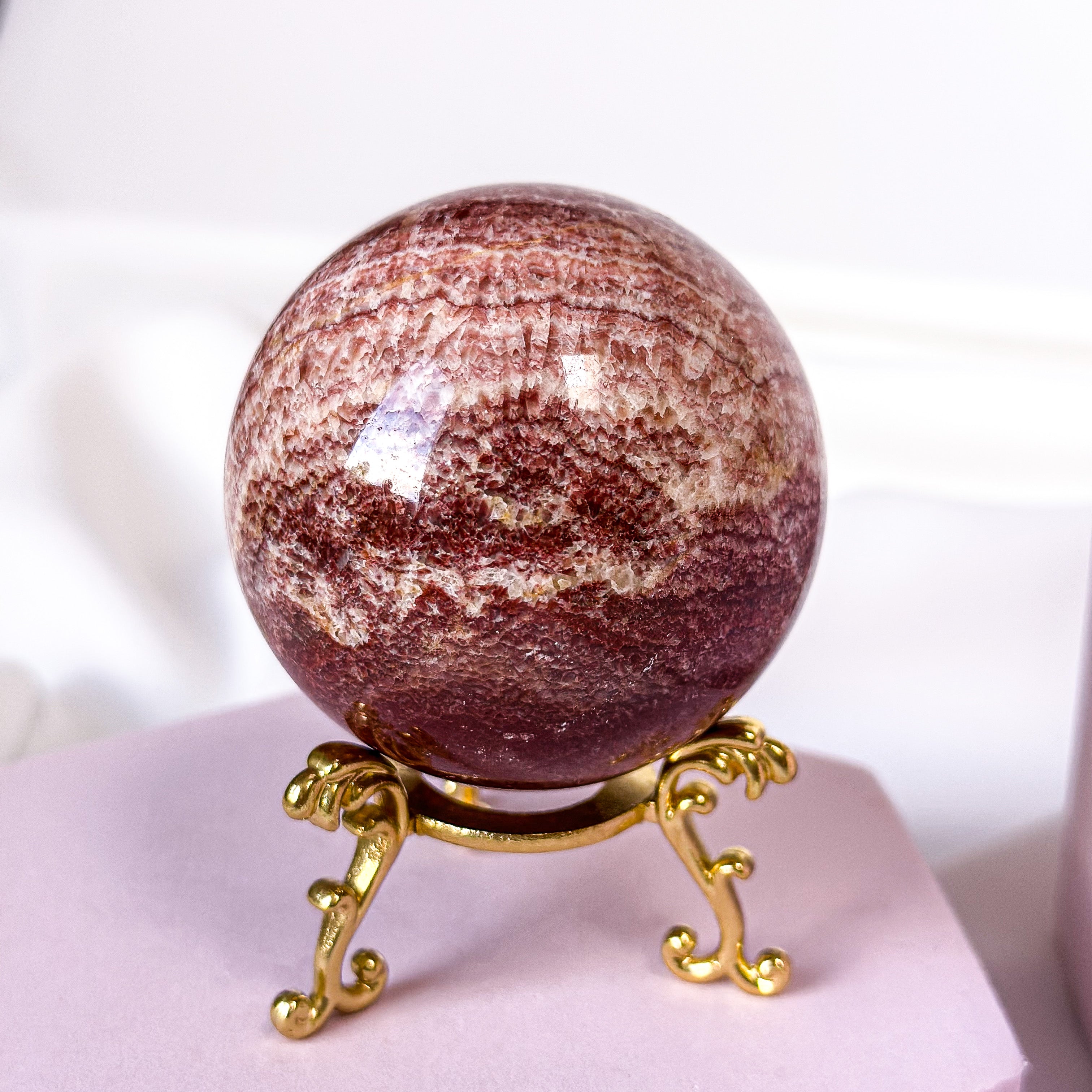 Red Banded Calcite Sphere (large)