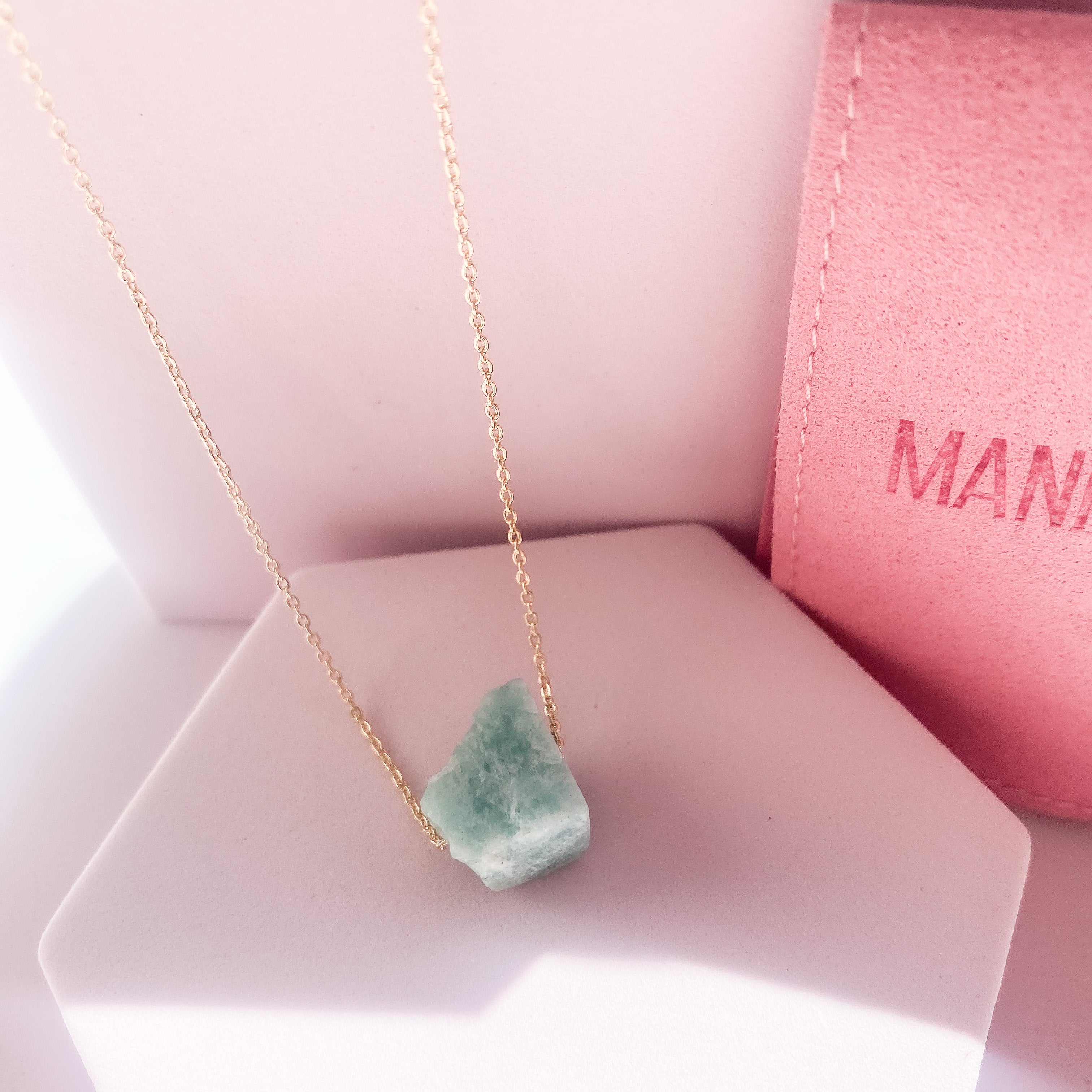 Amazonite 18K Gold Dipped Necklace