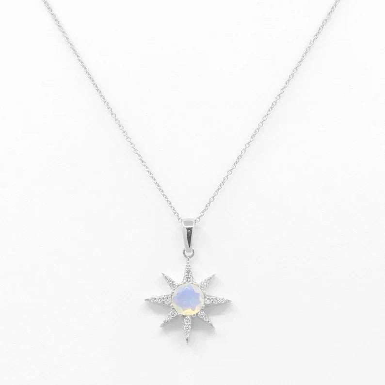 sterling silver moonstone necklace